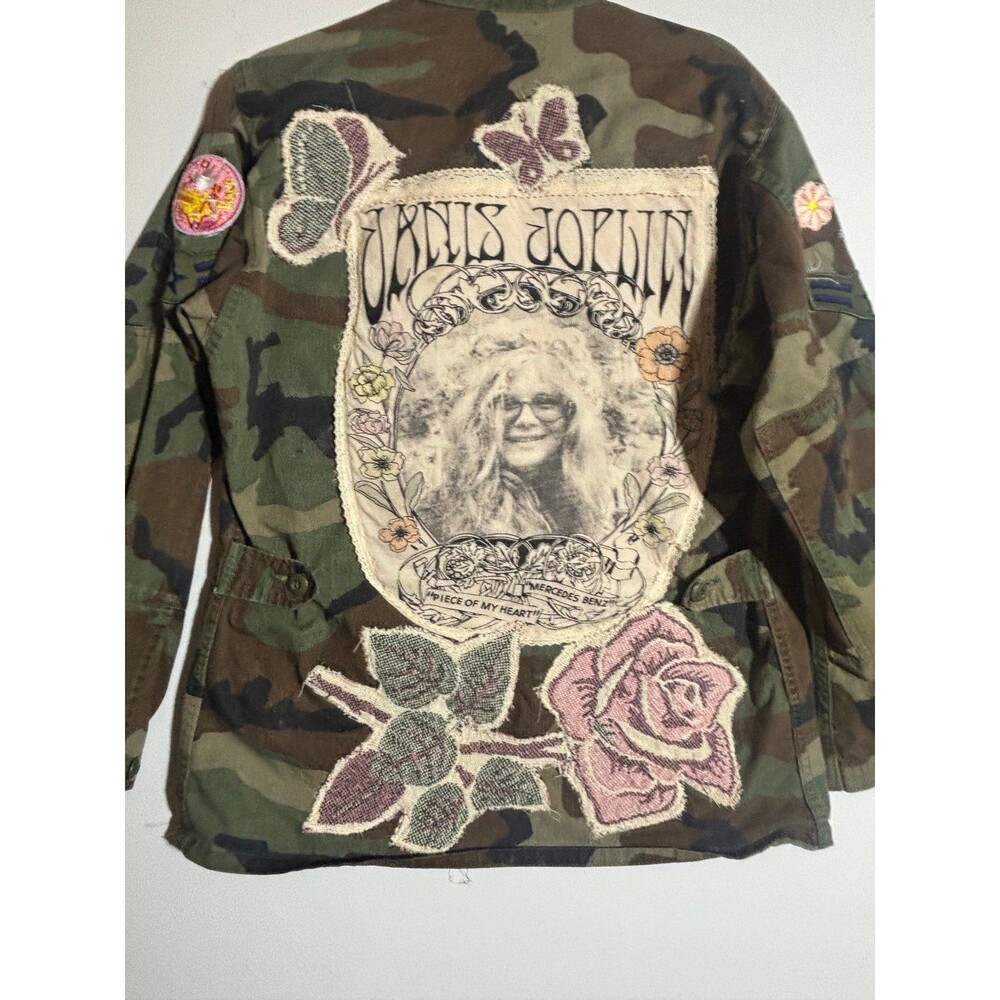 Janis Joplin Upcycled Camo Jacket